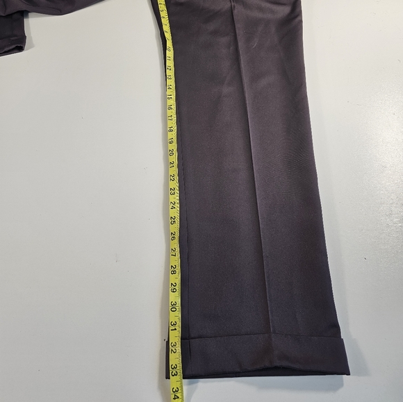 Men's Orvis 100% Polyester Grey Pleated Cuffed Dress Pants Size 36 Tag (38x33.5) - Picture 4 of 5